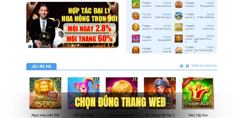 Chọn đúng website của thương hiệu